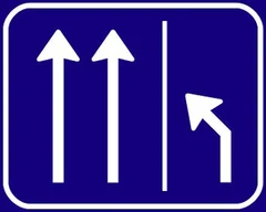 Señal C23-02: Carril de hora punta: desalojar