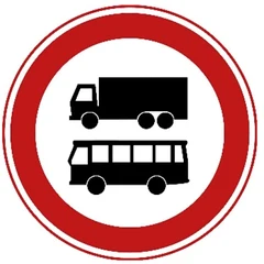Señal C7b: Cerrado para autobuses y camiones
