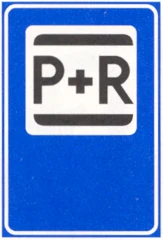 Señal E12: Estacionamiento para quienes cambian al transporte público (P+R)