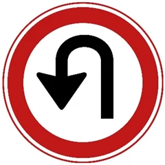Señal F7: Prohibido dar la vuelta (cambio de sentido)