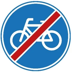 Señal G12: Fin de carril bici obligatorio