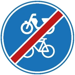 Señal G12b: Fin de carril para bicicletas y ciclomotores